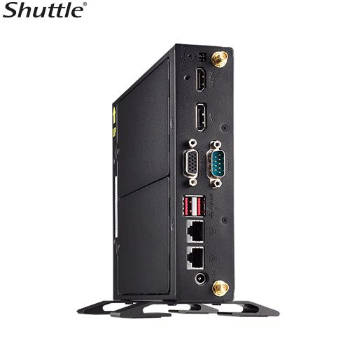 Shuttle DS20U V2 Slim Mini PC 1L Barebone - Intel Celeron 5205U, Fan-less, 2x LAN , RS232/RS422/RS485, HDMI, DP, VGA, Vesa Mount, 65W adapter - Image 1