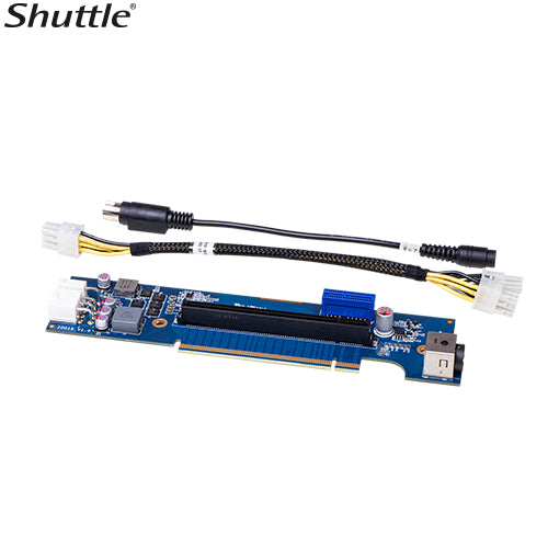 Shuttle XPCs Add-On Cards includes a PCIe riser card with a Molex power cable and a power extender cable - Image 2