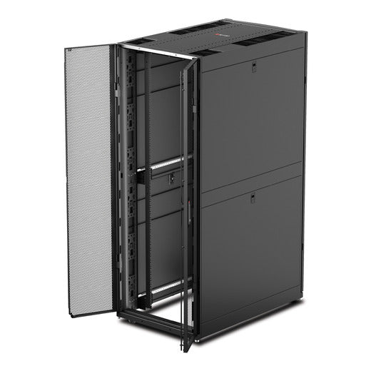 APC NetShelter SX, Networking Rack Enclosure, 42U, Black, 1991H x 750W x 1070D mm with Casters, Feet, Vertical Cable Managers, Side Panels - Image 2