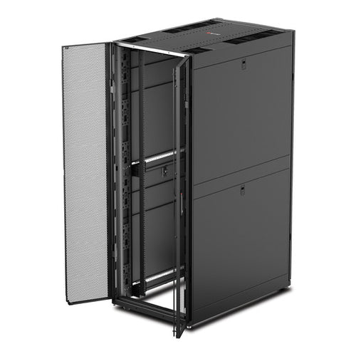 APC NetShelter SX, Networking Rack Enclosure, 42U, Black, 1991H x 750W x 1070D mm with Casters, Feet, Vertical Cable Managers, Side Panels - Image 2