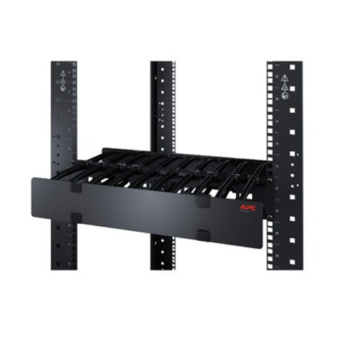 APC NetShelter Cable Management, Horizontal Cable Manager, 1U, Single Side with Cover, Black, 483 x 44 x 110 mm - Image 3