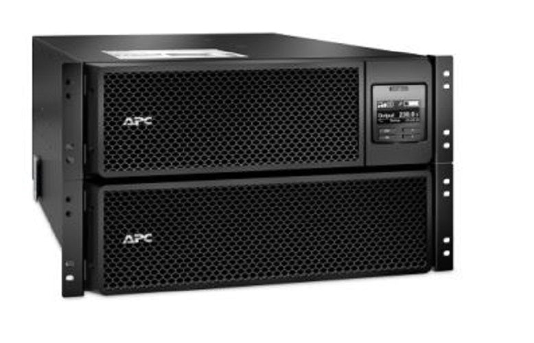 APC Smart-UPS On-Line, 8kVA/8kW, Rackmount 6U, 230V 3:1 and 1:1, 6x C13+4x C19 IEC outlets, Network Card+SmartSlot, Extended runtime, W/ rail kit - Image 1