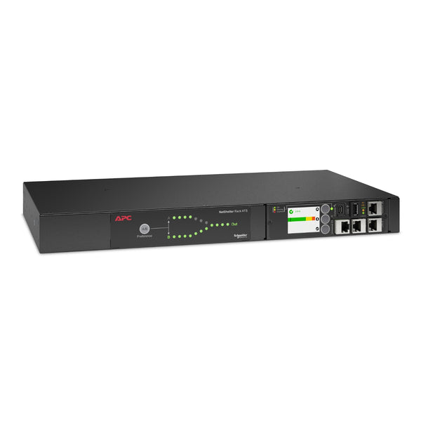 APC Netshelter Automatic Transfer Switch, 1U RM, 2x 230V/16A Input, 1x IEC C19 & 8x IEC C13 Output