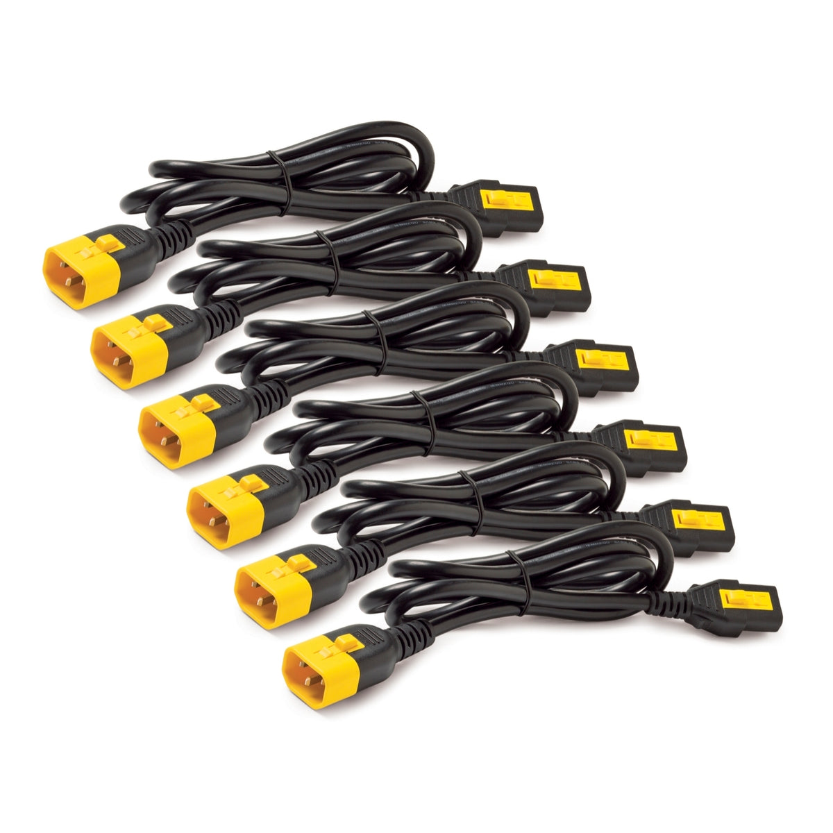APC Locking Power Cord Kit, C13 to C14, 1.2M Length, 6 Pack - Image 1