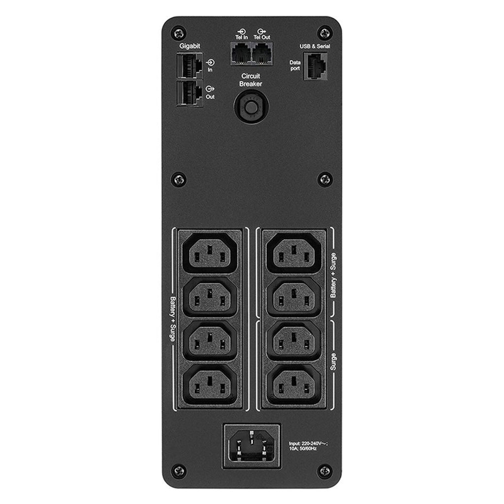 APC Back-UPS Pro 1200VA/720W Line Interactive UPS, Tower, 230V/10A Input, 8x IEC C13 Outlets, Lead Acid Battery, USB Type A + C Ports, LCD - Image 3