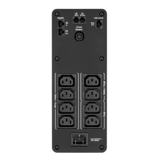APC Back-UPS Pro 1600VA/960W Line Interactive UPS, Tower, 230V/10A Input, 8x IEC C13 Outlets, Lead Acid Battery, USB Type A + C Ports, LCD - Image 2