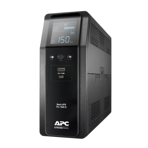 APC Back-UPS Pro 1600VA/960W Line Interactive UPS, Tower, 230V/10A Input, 8x IEC C13 Outlets, Lead Acid Battery, USB Type A + C Ports, LCD - Image 1