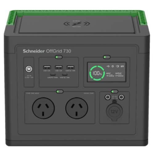 APC OffGrid Portable Power Station 500, 230V, 517Wh Lithium-ion, LCD, 2 AS3112 Australian outlets, Sinewave, 3 USB-A, 2 USB-C, Wireless Charger