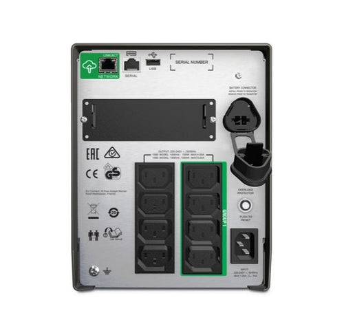 APC Smart-UPS 1000VA/700W Line Interactive UPS, Tower, 230V/10A Input, 8x IEC C13 Outlets, Lead Acid Battery, SmartConnect Port & Slot - Image 2