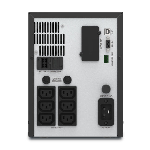 APC Easy UPS 1 Ph Line Interactive, 3kVA, Tower, 230V, 6 IEC C13 outlets, AVR, Intelligent Card Slot + Dry Contact, LCD - Image 2