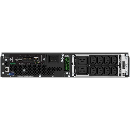 APC Smart-UPS 2200VA/1980W Online UPS, 2U Rackmount, 230V/16A Input, 2x IEC C19 & 8x IEC C13 Outlets, Lead Acid Battery, W/ Network Card, W/ Rail Kit - Image 2