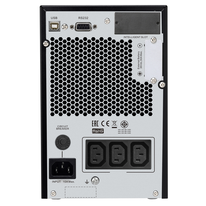 APC Easy UPS 1000VA/800W Online UPS, Tower Form Factor, 230V/10A Input, 3x IEC C13 Outlets, Lead Acid Battery, W/ Extended Battery Pack - Image 2