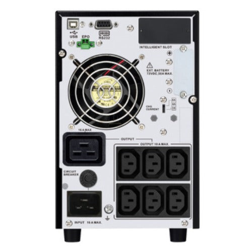 APC Easy UPS On-Line, 3kVA/2700W, Tower, 230V, 6x IEC C13 + 1x IEC C19 outlets, Intelligent Card Slot, LCD, Extended runtime - Image 2