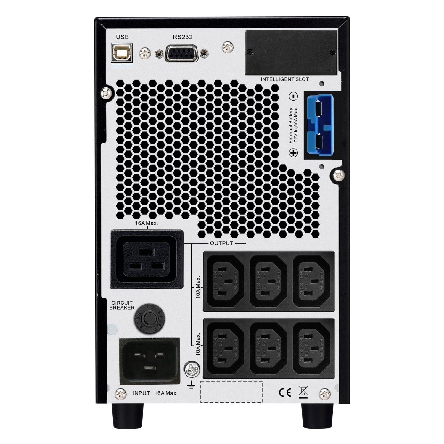 APC Easy UPS 3000VA/2400W Online UPS, Tower, 230V/16A Input, 1x IEC C19 & 6x IEC C13 Outlets, Lead Acid Battery, W/ Extended Battery Pack - Image 2