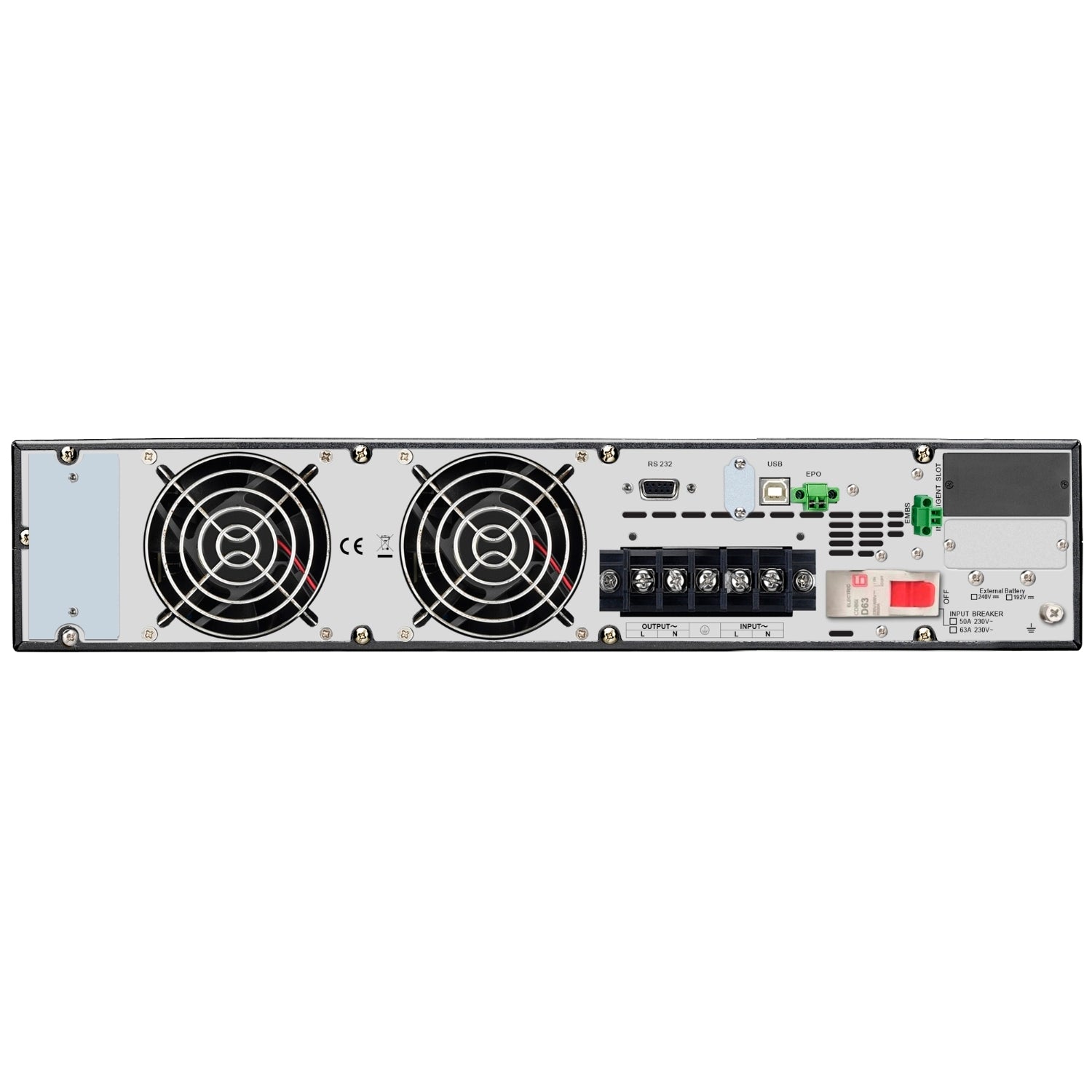 APC Easy UPS On-Line, 6kVA/6kW, Rackmount 5U, 230V, Hard wire 3-wire(1P+N+E) outlet, Intelligent Card Slot, LCD, Extended Runtime, W/O rail kit - Image 2