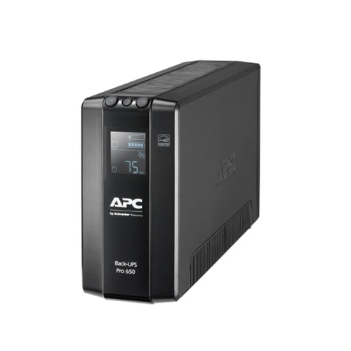 APC Back-UPS Pro 650VA/390W Line Interactive UPS, Tower, 230V/10A Input, 6x IEC C13 Outlets, Lead Acid Battery, LCD, AVR - Image 1