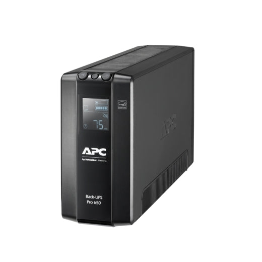APC Back-UPS Pro 650VA/390W Line Interactive UPS, Tower, 230V/10A Input, 6x IEC C13 Outlets, Lead Acid Battery, LCD, AVR - Image 1