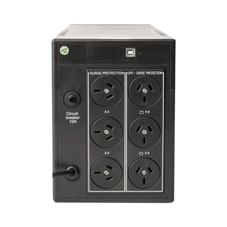 PowerShield Defender 1600VA/960W UPS, AVR, LCD display, 6 AUS sockets, user-replaceable batteries, 2-year warranty - Image 2
