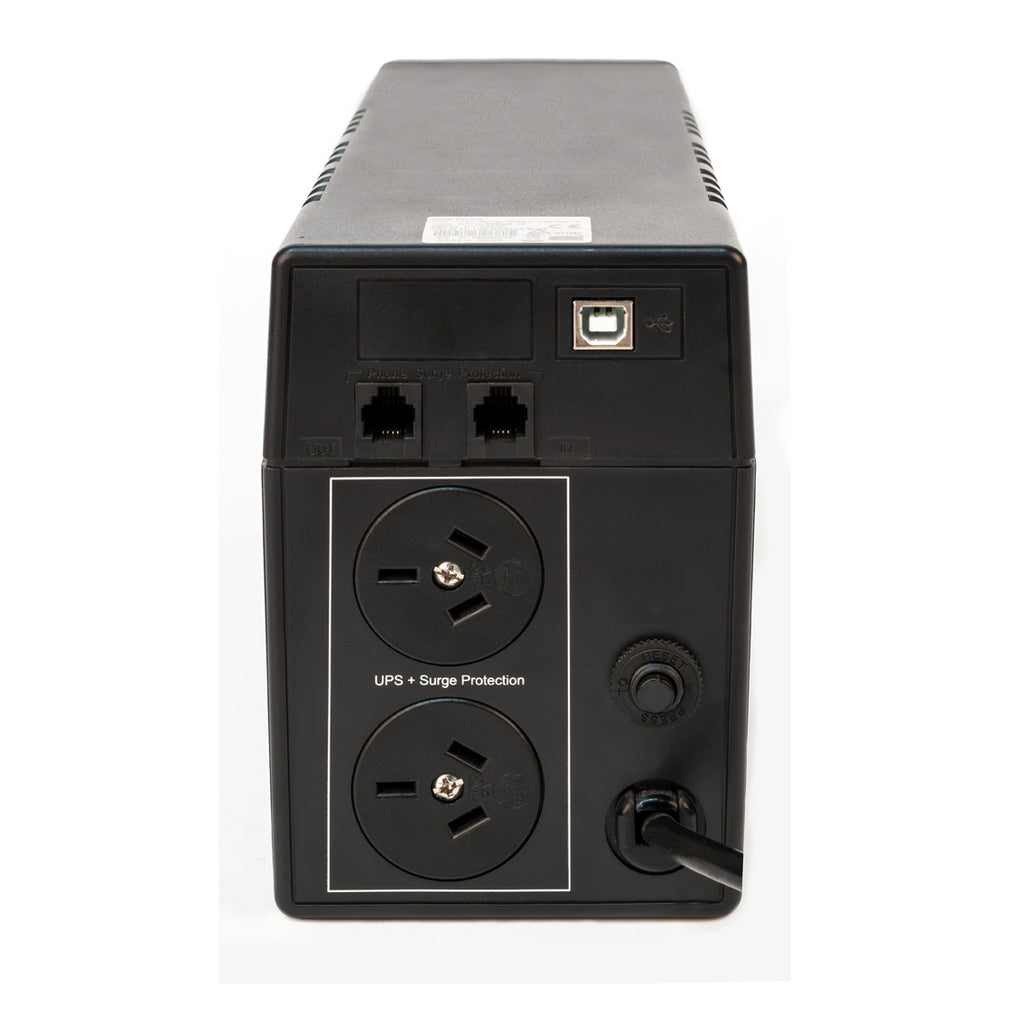 PowerShield Defender 650VA/390W UPS, AVR, LCD display, 2 AU outlets, user-replaceable batteries, 2-year warranty - Image 2