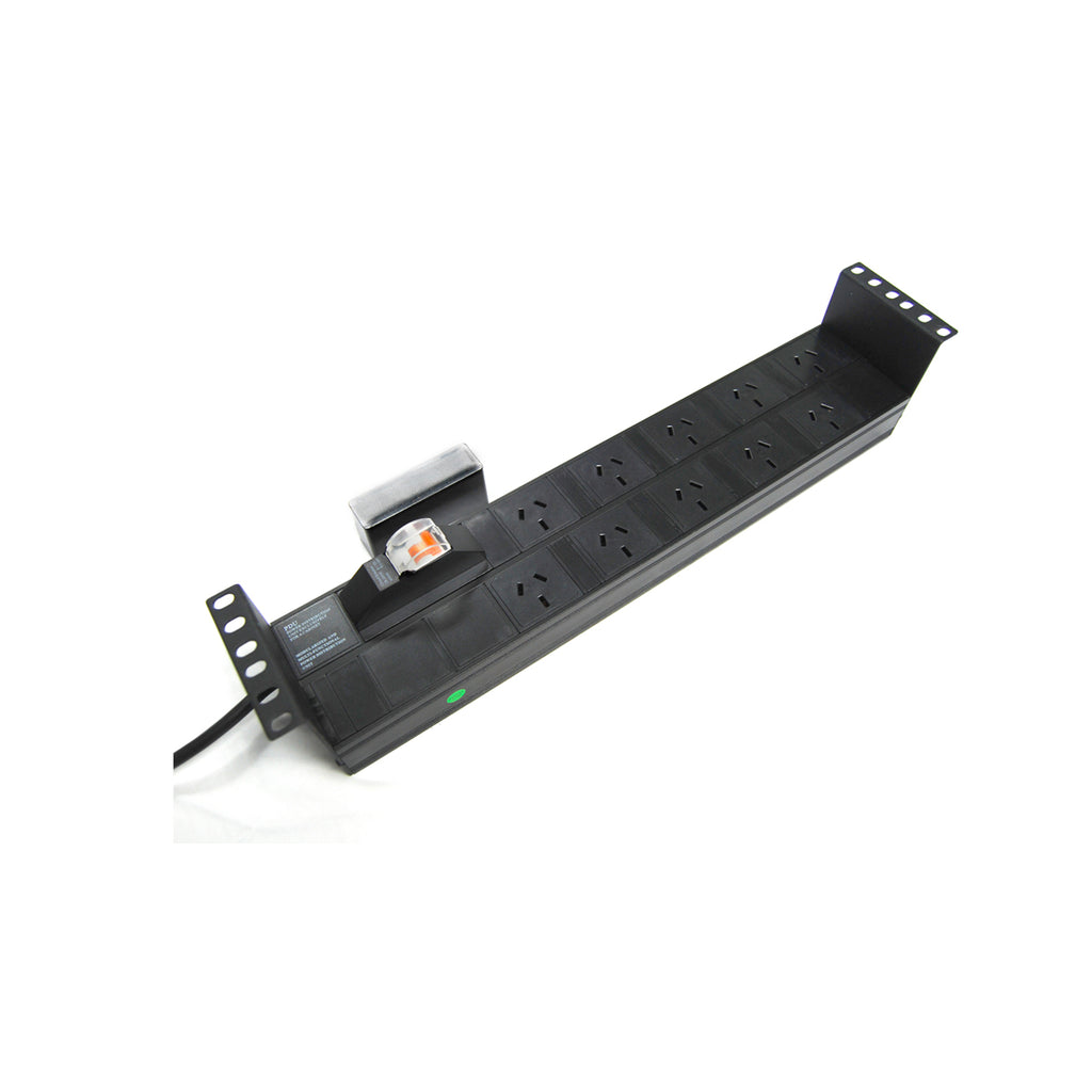 PowerShield Horizontal PDU with 10A Aus Input plug, 10 x ANZ 10Amp outlets, 2U, circuit breaker, efficient power distribution - Image 2