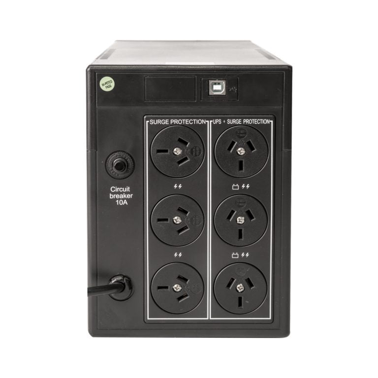 PowerShield Defender 2000VA/1200W UPS, AVR, LCD display, 6 AUS sockets, user-replaceable batteries, 2-year warranty - Image 2