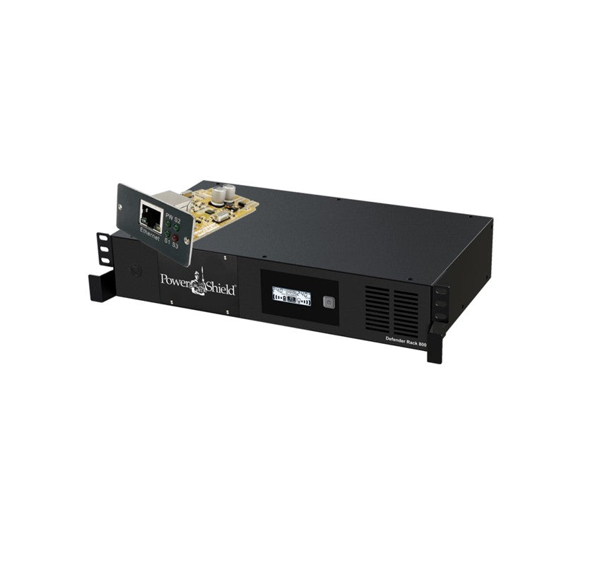 PowerShield Defender Rackmount Network Ready Bundle (1xPSDR800 + 1xPSSNMPV1), 4 AUS sockets, user-replaceable batteries - Image 1