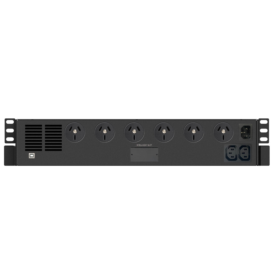PowerShield Defender RackMount 800VA/480W, 2RU Shallow depth UPS, 6 AUS sockets, 2 x 10 Amp IEC, user-replaceable batteries, 2-year warranty - Image 3