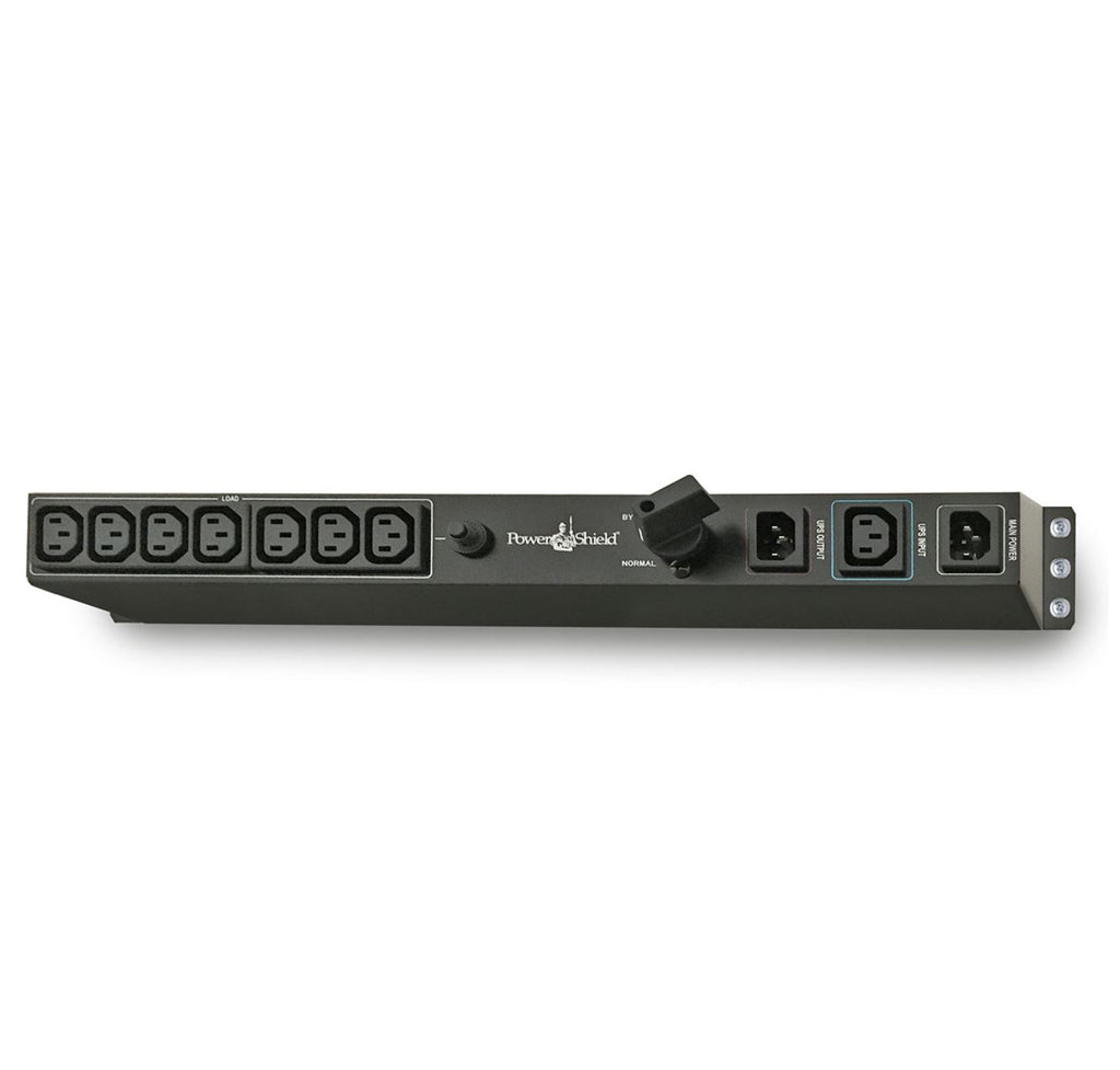 PowerShield Rack Mount Bypass Switch Plus Hot Swap PDU for 1 & 2kVA, 1U, 10Amp Input, ensures uninterrupted power during maintenance - Image 1