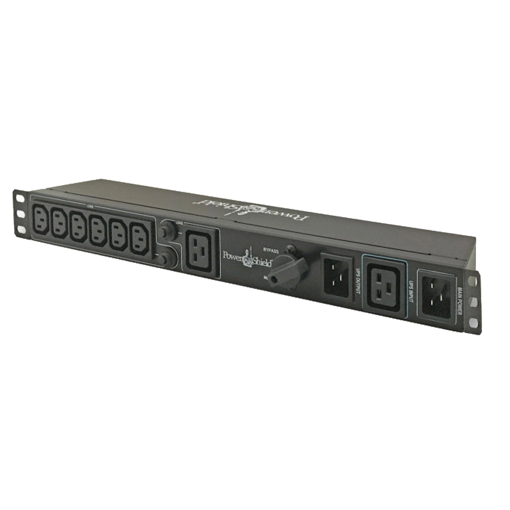 PowerShield Rack Mount Bypass Switch Plus Hot Swap PDU for 3kVA, 1U, 15Amp Input, facilitates safe maintenance procedures - Image 1