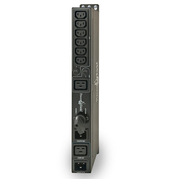 PowerShield Rack Mount Bypass Switch Plus Hot Swap PDU for 3kVA, 1U, 15Amp Input, facilitates safe maintenance procedures