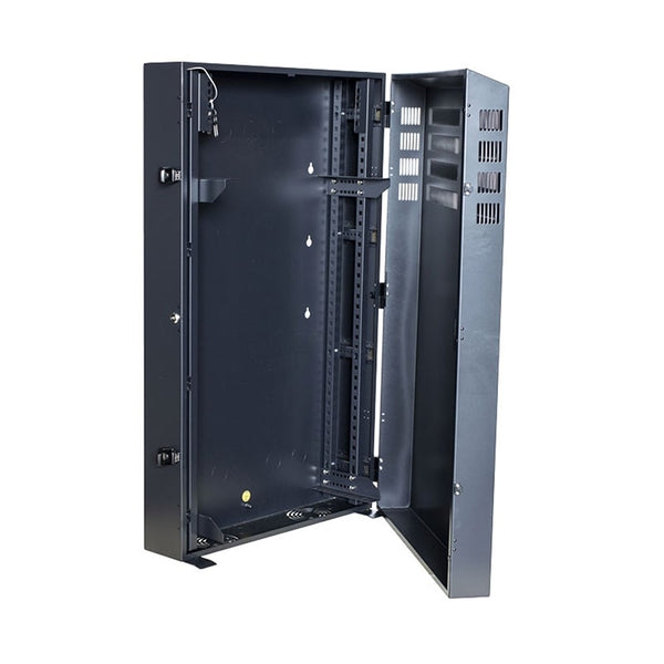 PowerShield Vertical Wall Mount Rack with 4U vertical capacity, provides secure and space-saving mounting for UPS systems