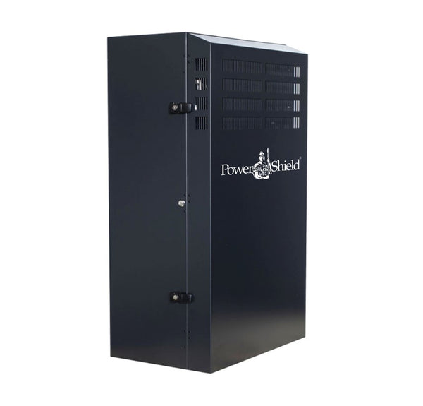PowerShield Vertical Wall Mount Rack with 8U vertical capacity, provides secure and space-saving mounting for UPS systems