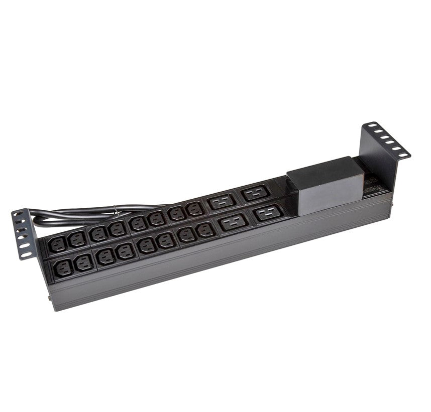 PowerShield Horizontal PDU with IEC C20 Input, 16 x C13, 4 x C19 outlets, provides reliable power distribution for horizontal installations - Image 1
