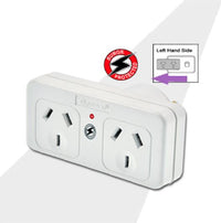 Sansai Surged Protected Double Adaptor Left Side Active Indicator 10A 240V AC - Image 2