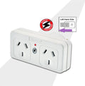 Sansai Surged Protected Double Adaptor Left Side Active Indicator 10A 240V AC - Image 1