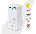 Sansai USB C + A 2xUSB charging Outlets Power Adaptor 240V 10A Power status indicator Wall Charger - Image 1