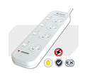 Sansai 4-Way Power Board (421SW) with Individual Switches and Surge Protection 2 Extra Spaced Sockets Indicator Light 100CM Lead 240VAC 50Hz 10A - Image 1