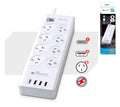 Sansai 8 Outlet 3*USB-A & 1*USB-C Powerboard Master On/Off switch Surge and overload protected 1M 20W 220-240V 10A IV Retail box - Image 1