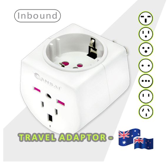 Sansai Universal Travel Adaptor 10A 240V 2400W 50Hz compatible for UK/USA/China/Japan/Italy and more other countries travel in Australia & New Zealand - Image 1