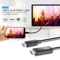 Aten USB-C to HDMI 4K 2.7m Cable, supports up to 4K @ 60Hz with high quality cable - Image 2