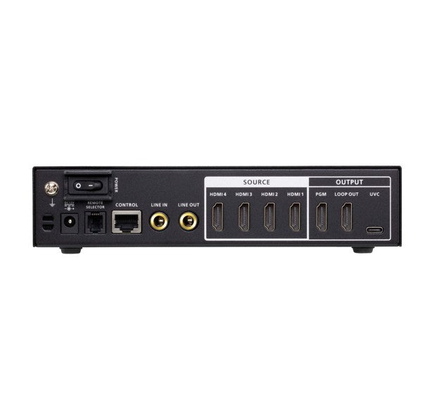 ATEN CamLive PRO 4K 4-Input HDMI to USB Video Switcher with HDMI PGM / Loop-through at 4K @ 60 and USB-C output 4K @ 30 for live broadcast - Image 2