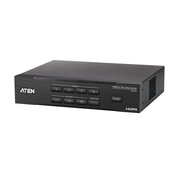 ATEN CamLive PRO 4K 4-Input HDMI to USB Video Switcher with HDMI PGM / Loop-through at 4K @ 60 and USB-C output 4K @ 30 for live broadcast - Image 1