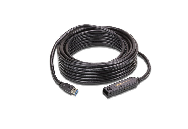 Aten USB 3.1 Gen 1 10m Extender Cable with AC Adapter, support 5 Gbps data-rate, daisy-chain up to 50m, unique locker head design
