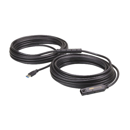 Aten USB 3.2 Gen 1 15m Extender Cable with AC Adapter, support 5 Gbps data-rate, daisy-chain up to 30m, unique locker head design - Image 3