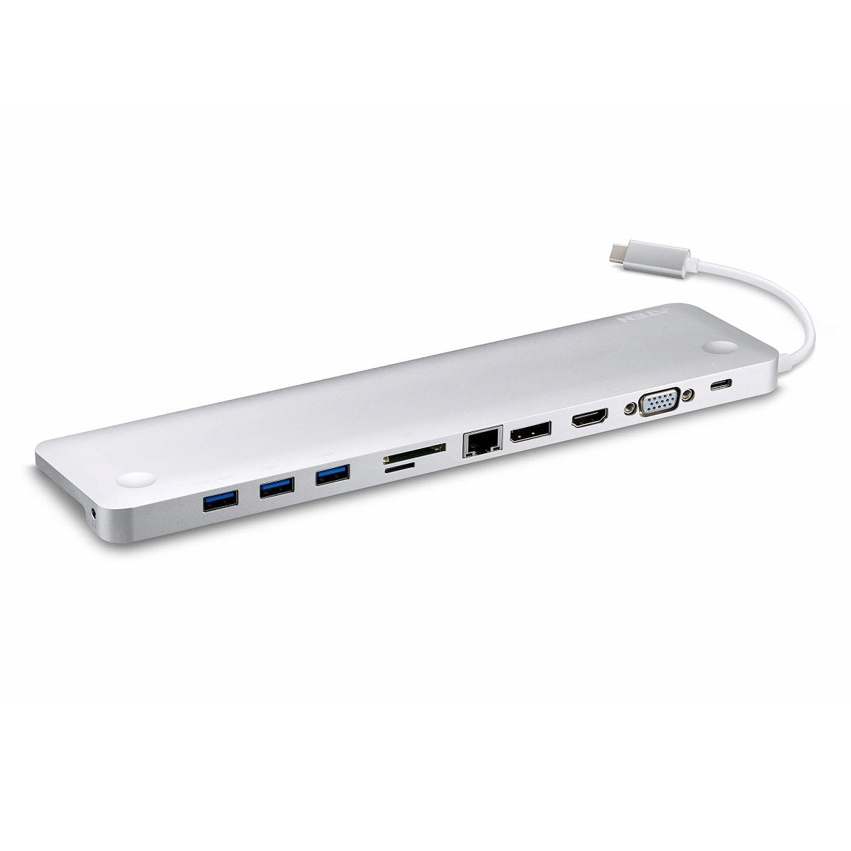 Aten Multiport Mini Dock USB-C, 3x USB 3.1 Gen 1 Ports, USB-C Power Pass through, DP/HDMI/VGA Display Ports, SD/MicroSD Slots, Gigabit Ethernet RJ45, - Image 2