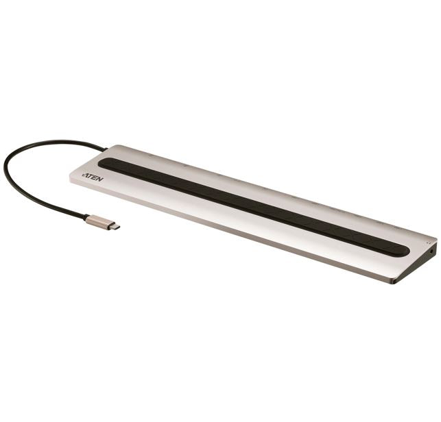 Aten USB-C Multiport Dual View Dock wPower Pass-Through support up to 4K @ 30Hz via HDMI and HDMI/VGA, 1080P @ 60Hz via VGA - Image 1