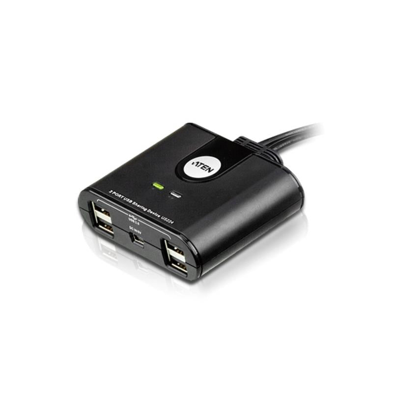 Aten Peripheral Switch 2x4 USB 2.0, 2x PC, 4x USB 2.0 Ports, Remote Port Selector, Plug and Play, Hot Pluggable - Image 1