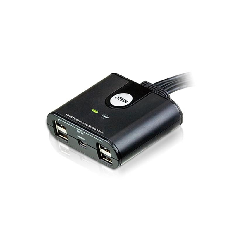 Aten Peripheral Switch 4x4 USB 2.0, 4x PC, 4x USB 2.0 Ports, Remote Port Selector, Plug and Play, Hot Pluggable - Image 1
