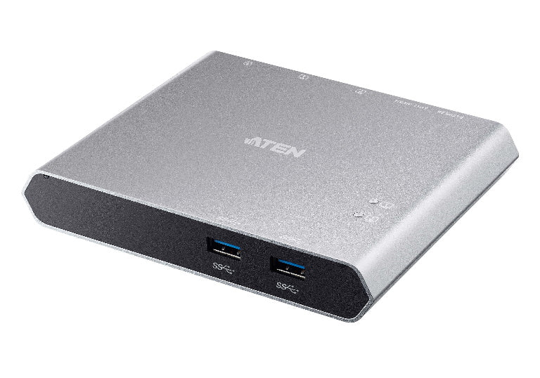 Aten Sharing Switch 2x2 USB-C, 2x Devices, 2x USB 3.2 Gen2 Ports, Power Passthrough, Remote Port Selector, Plug and Play - Image 1