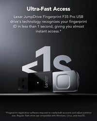 Lexar F35 PRO 256GB JumpDrive Fingerprint USB 3.2 Gen 1, up to 400MB/s read, 350MB/s write  transfer content between your USB Type-CTM and Type-A devi - Image 4